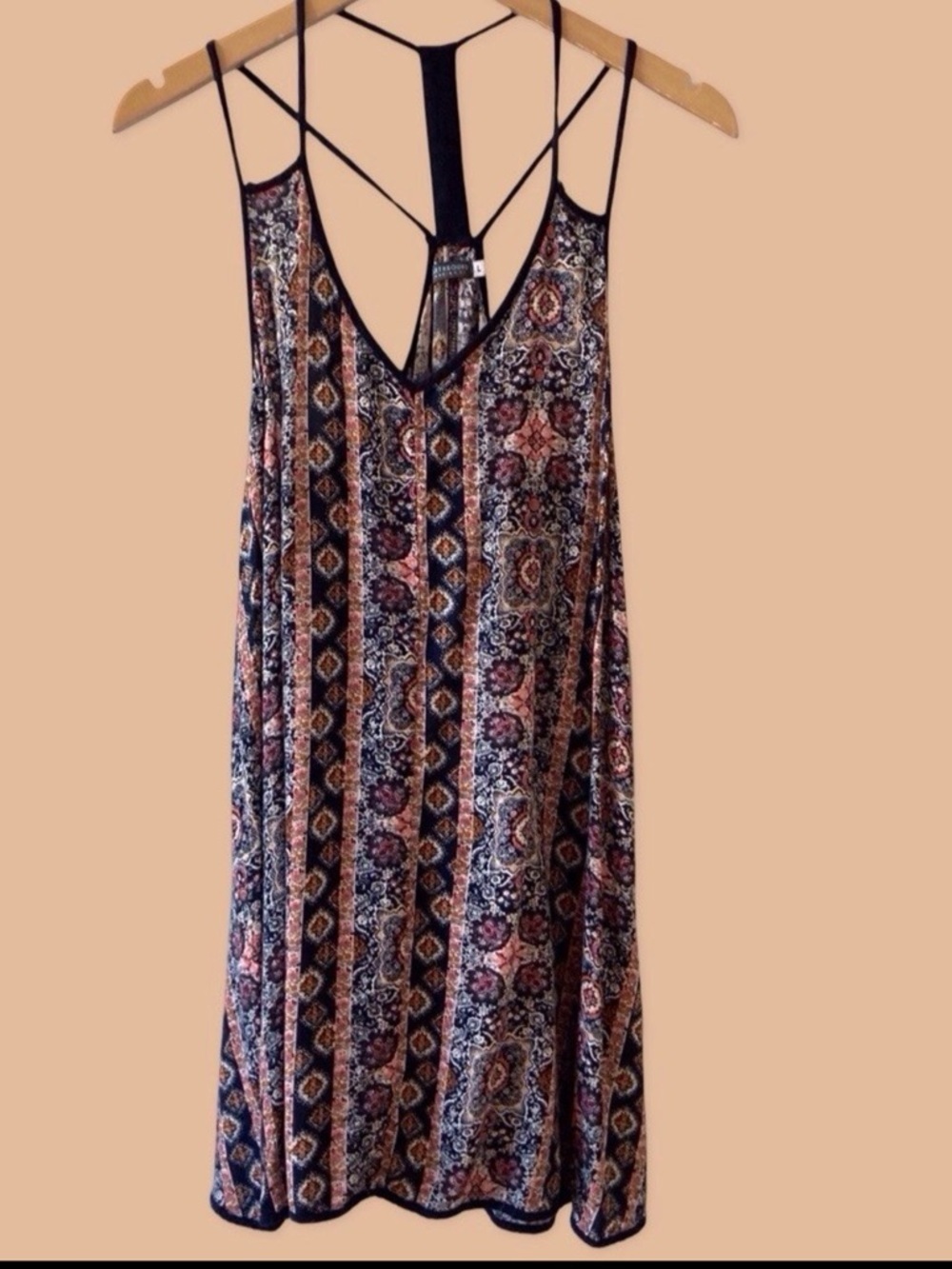 Earthbound Trading Co Boho Medallion Mini Dress summer Racerback